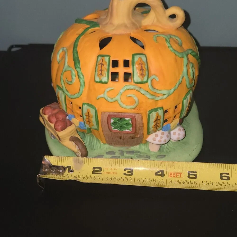 PartyLite Pumpkin Patch House - Ceramic Tealight Votive Candle Holder - Picture 7 of 8